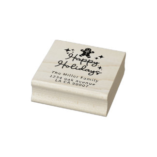 Gingerbread happy holiday rubberstempel