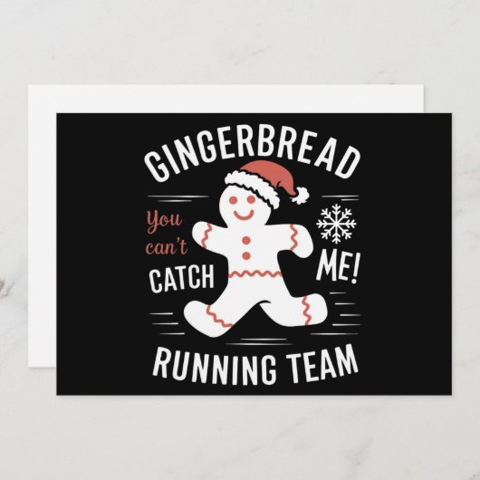 Gingerbread hardloopteam Kerst humor Feestdagenkaart (Voorkant / Achterkant)