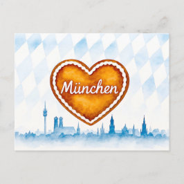 Gingerbread hart in aquarelle stijl en silhouet feestdagenkaart