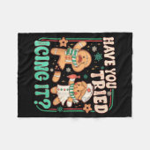 Gingerbread Have You Tried Icing It Funny Christma Fleece Deken (Voorkant (Horizontaal))