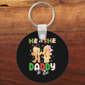 Gingerbread He Or She Daddy To Be Christmas Gender Sleutelhanger (Voorkant)