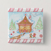 Gingerbread Heart House Button (Voorkant)
