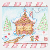 Gingerbread Heart House Sticker (Voorkant)