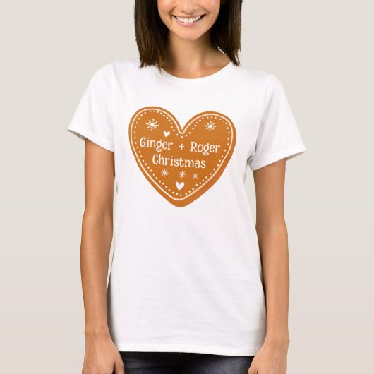 Gingerbread Heart Kerstcadeau T-shirt (Voorkant)