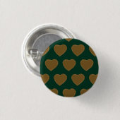 Gingerbread Hearts Button (groen en bruin) (Voorkant /achterkant)