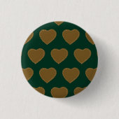 Gingerbread Hearts Button (groen en bruin) (Voorkant)