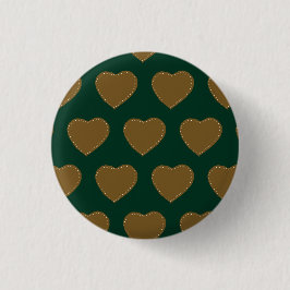 Gingerbread Hearts Button (groen en bruin)