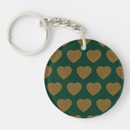 Gingerbread Hearts Sleutelhanger (groen en bruin)