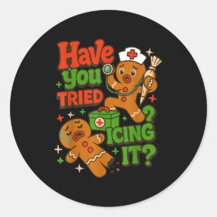 Gingerbread Heb je het geprobeerd om het grappig t Ronde Sticker