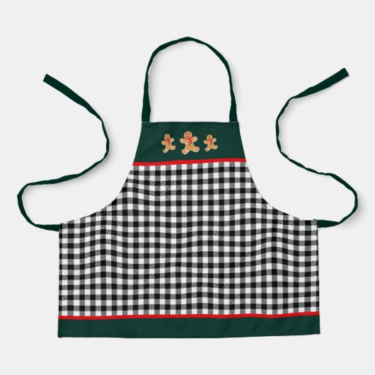 Gingerbread Heren Buffel Plaid Rood & Groen Schort (Voorkant)