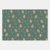 Gingerbread Heren Cookie Kerstmis Inpakpapier Vel (Voorkant 3)