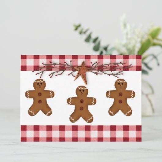 Gingerbread Heren Cookie Swap Uitnodiging (Staand voorkant)