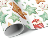 Gingerbread Heren Cutout Cookies Modern Christmas Cadeaupapier (Rol Hoek)