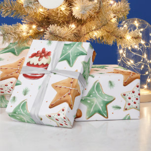 Gingerbread Heren Cutout Cookies Modern Christmas Cadeaupapier