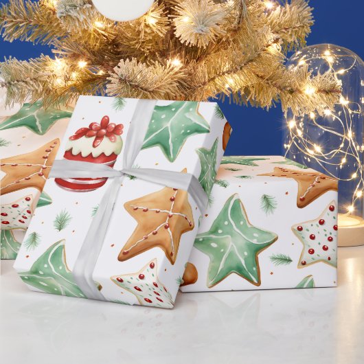 Gingerbread Heren Cutout Cookies Modern Christmas Cadeaupapier (Feestdagen)