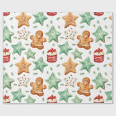 Gingerbread Heren Cutout Cookies Modern Christmas Cadeaupapier (Vlak)