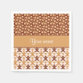 Gingerbread Heren Gezichten en Harten Servetten (Voorkant)