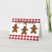 Gingerbread Heren Grote Print Kerst Kaart (Voorkant)