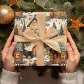 Gingerbread Heren & Huis Snowy Christmas Cadeaupapier