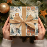 Gingerbread Heren & Huis Snowy Christmas Cadeaupapier<br><div class="desc">Dit feestelijke inpakpapier is voorzien van prachtig geïllustreerde peperkoek mannen en peperkoek huizen in delicate waterverf, het toevoegen van een sweet touch aan uw vakantie groeten. Perfect voor het inpakken van cadeaus voor geliefden, dit inpakpapier brengt feestvreugde aan uw cadeaus, waarbij klassieke kerstmotieven worden gecombineerd met kunstzinnige flair voor een...</div>