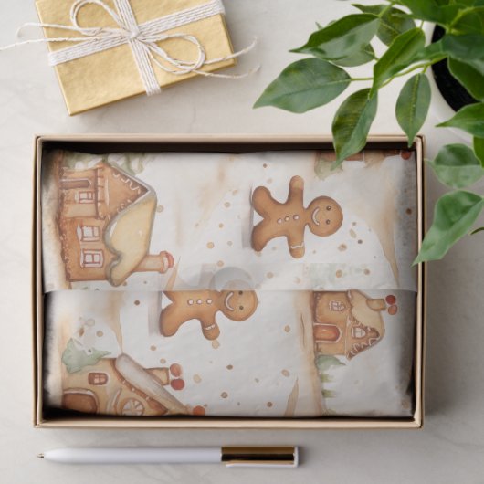 Gingerbread Heren Huizen Kerst Tissue Papier (Geschenk)