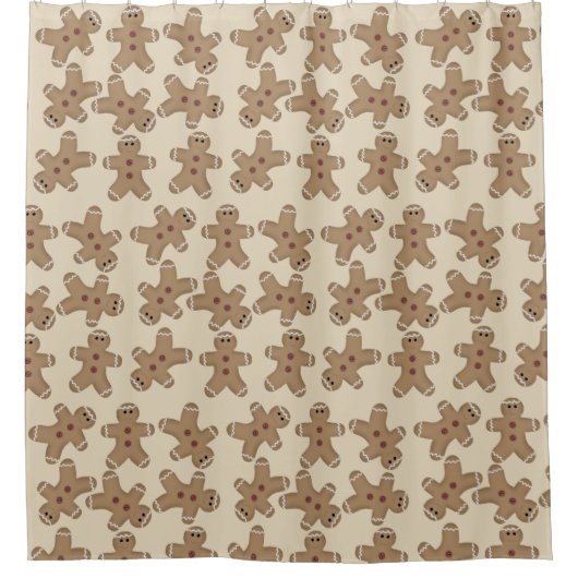 Gingerbread Heren Kerst Douche Gordijn (Voorkant)