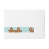 Gingerbread Heren Kerst Retour Adreslabels (Voorkant)