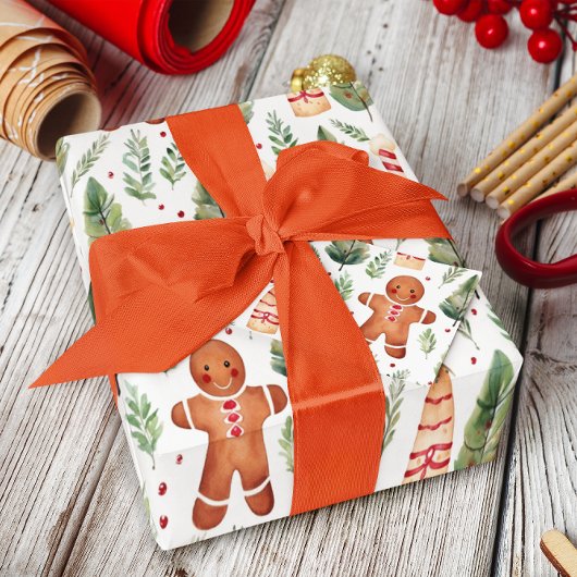 Gingerbread Heren & Kerstgroen Cadeaupapier