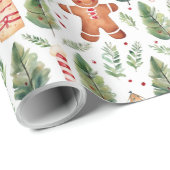 Gingerbread Heren & Kerstgroen Cadeaupapier (Rol Hoek)