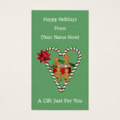 Gingerbread Heren Kerstvakantie Gift Label Visitekaartje (Voorkant)