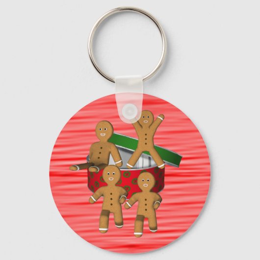 Gingerbread Heren Kerstvakantie Sleutelhanger (Voorkant)