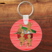 Gingerbread Heren Kerstvakantie Sleutelhanger (Voorkant)