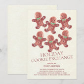 Gingerbread Heren Vakantie Cookie Exchange Uitnodi Kaart (Voorkant / Achterkant)
