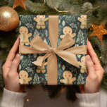 Gingerbread Heren Winter & Christmas Greenery Cadeaupapier<br><div class="desc">Dit feestelijke inpakpapier is voorzien van prachtig geïllustreerde snoepstokken en feestelijk groen in delicate waterverf, en voegt een natuurlijke en zoete toets toe aan uw vakantiegroeten. Perfect voor het inpakken van cadeaus voor geliefden, dit inpakpapier brengt feestvreugde aan uw cadeaus, waarbij klassieke kerstmotieven worden gecombineerd met kunstzinnige flair voor een...</div>