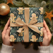 Gingerbread Heren Winter & Christmas Greenery Cadeaupapier