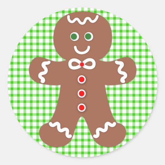 Gingerbread Holiday Boy Ronde Sticker (Voorkant)