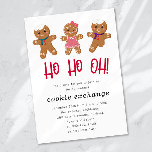 Gingerbread Holiday Christmas Cookie Exchange Kaart