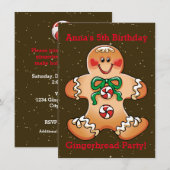 Gingerbread Holiday Christmas Party Uitnodigingen (Voorkant / Achterkant)