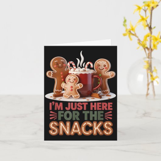 Gingerbread Holiday Snacks Funny Christmas  Kaart (Gele Bloem)