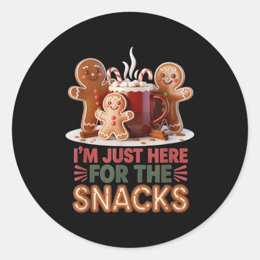 Gingerbread Holiday Snacks Funny Christmas  Ronde Sticker (Voorkant)