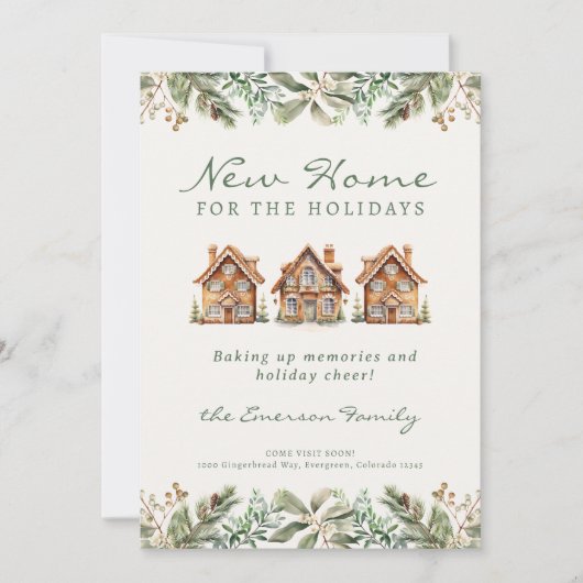 Gingerbread Home Vakantie Kaart (Voorkant)