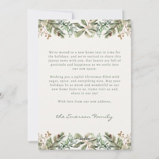 Gingerbread Home Vakantie Kaart (Achterkant)