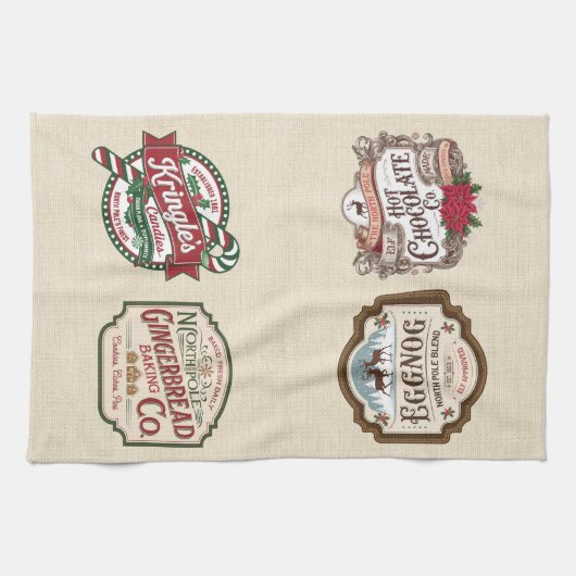 Gingerbread Hot Chocolate Snoep Eggnog Christmas Theedoek (Horizontaal)