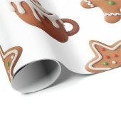 Gingerbread Hot Cocoa Christmas Pattern Cadeaupapier (Rol Hoek)