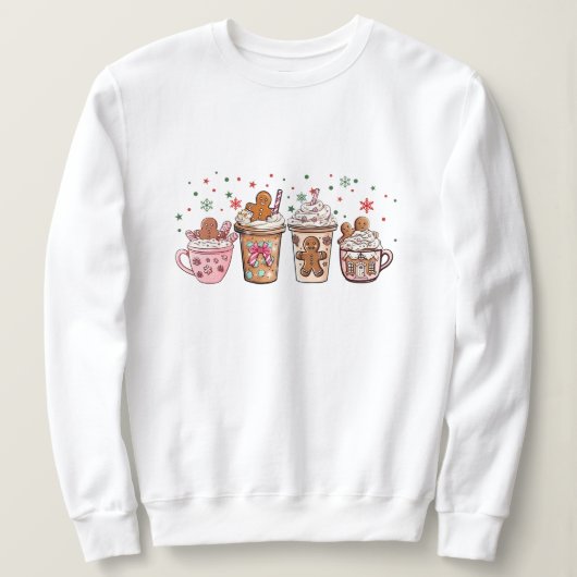 Gingerbread Hot Cocoa Kerstvakantie Drinken Trui (Design voorkant)