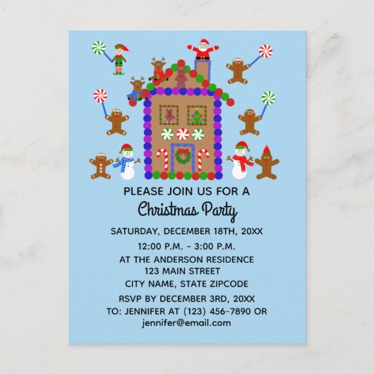 Gingerbread House #2 Uitnodigingskaart Uitnodiging Briefkaart (Voorkant)