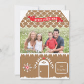 Gingerbread House | 4 Foto Kerstkaart Label (Voorkant)