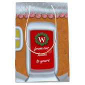 Gingerbread House Aangepaste Kerstvakantie Medium Cadeauzakje (Voorkant)