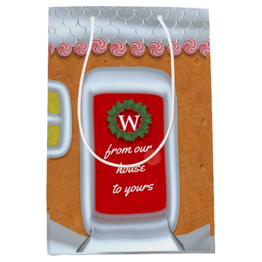 Gingerbread House Aangepaste Kerstvakantie Medium Cadeauzakje (Voorkant)