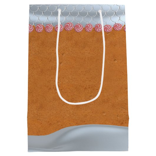 Gingerbread House Aangepaste Kerstvakantie Medium Cadeauzakje (Achterkant)